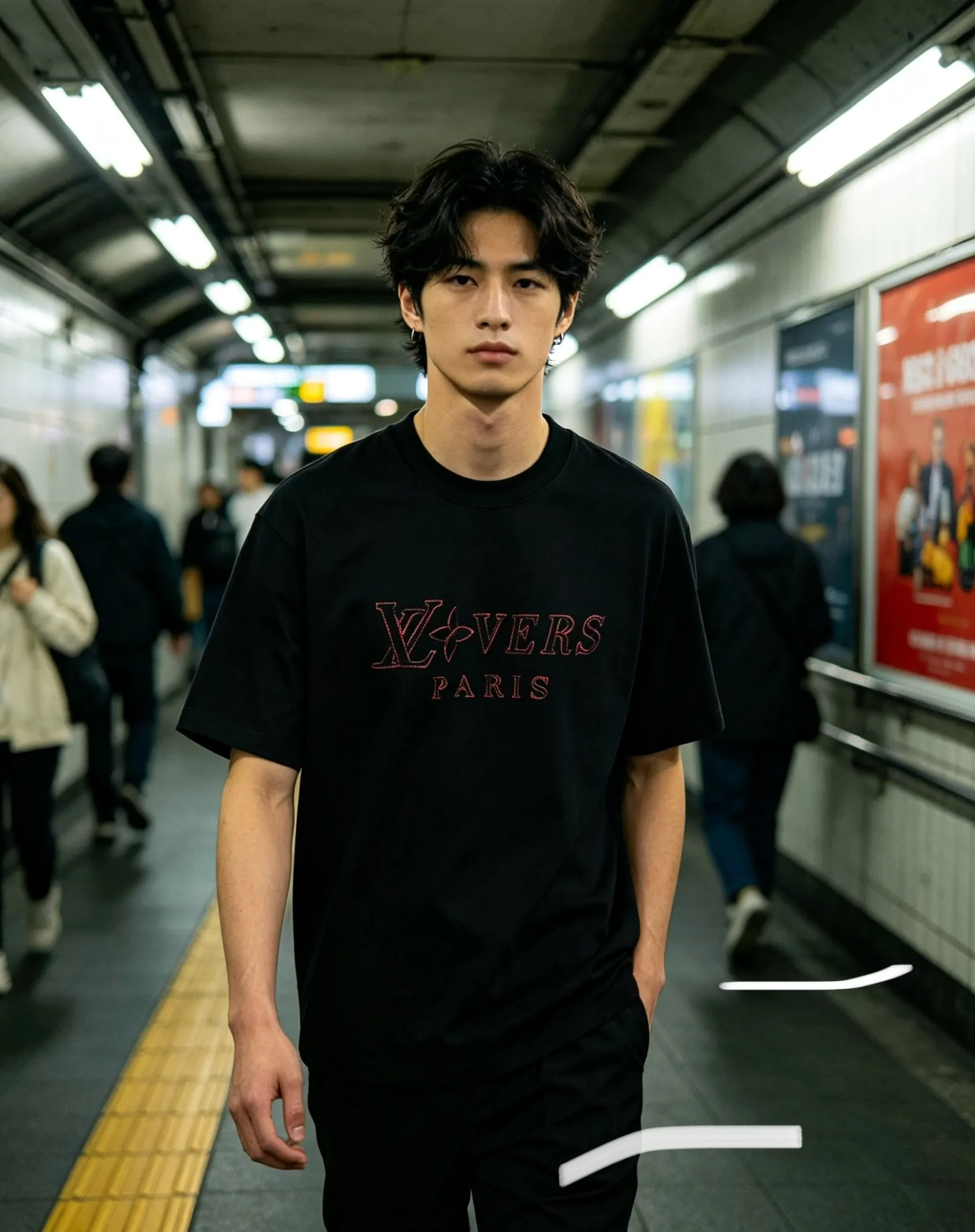 Louis Vuitton/Louis Vuitton colorful logo embroidered short sleeves